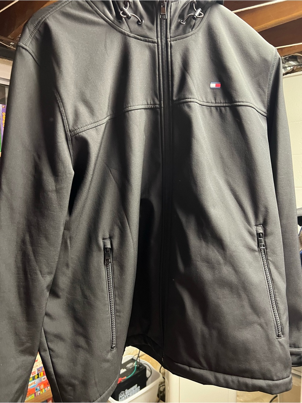 Tommy Hilfiger Black Softshell 2XL Jacket with Hood